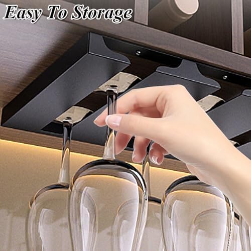 LDXDRU 2 Pack Wine Glass Holder Under Cabinet