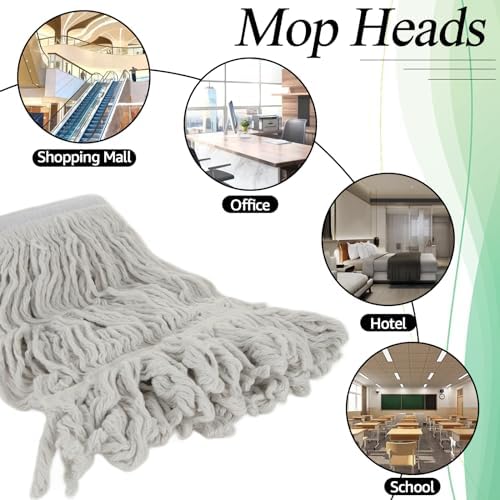 10Pcs Loop-End Mop Head Refills for Heavy Duty Cleaning