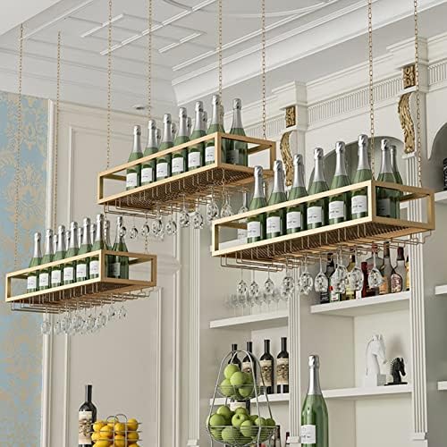 Suuim Ceiling Metal Iron Chain Wine Glass Rack 1