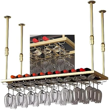 LIGUOYI Hanging Wine Glass Holder Adjustable Rack for Kitchen Bar