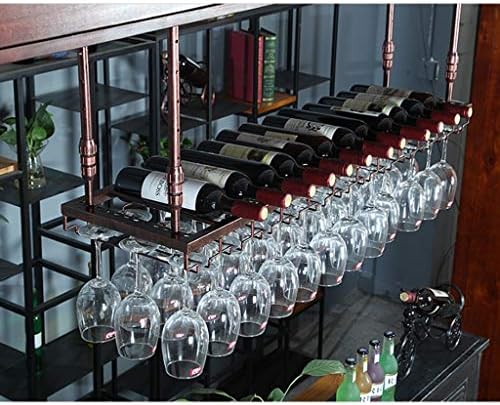 Generic Retro Metal Wine Rack with Adjustable Hanging Rod