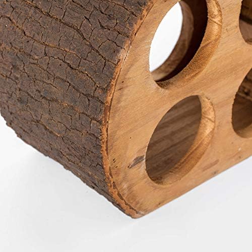 Vintiquewise Round Wood Log Style 4 Bottle Wine Rack