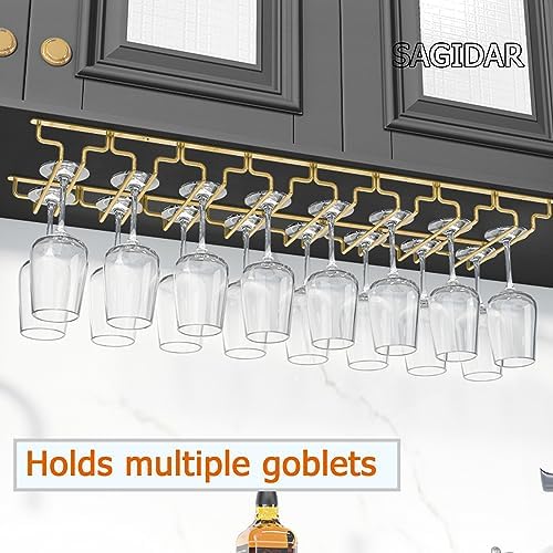 SAGIDAR Stemware Rack for Glasses Storage Stainless Steel