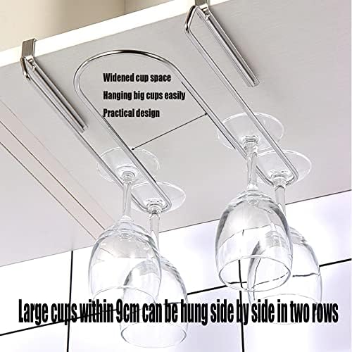 WORDFUN Wine Glass Rack Under Cabinet Metal Stainless Steel Holder