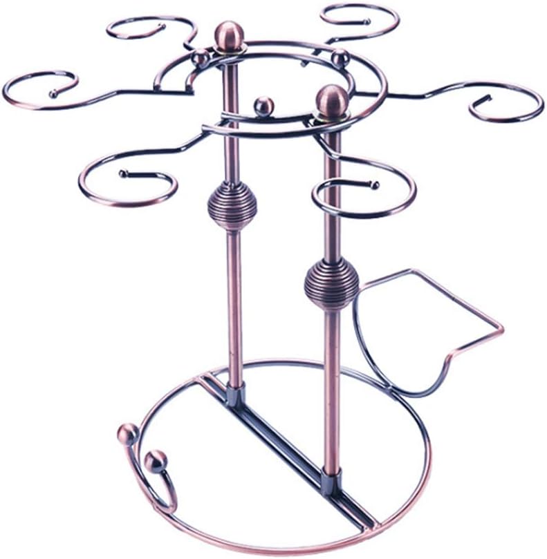 HorBous Wine Glass Rack with 6 Hooks for Home and Bar