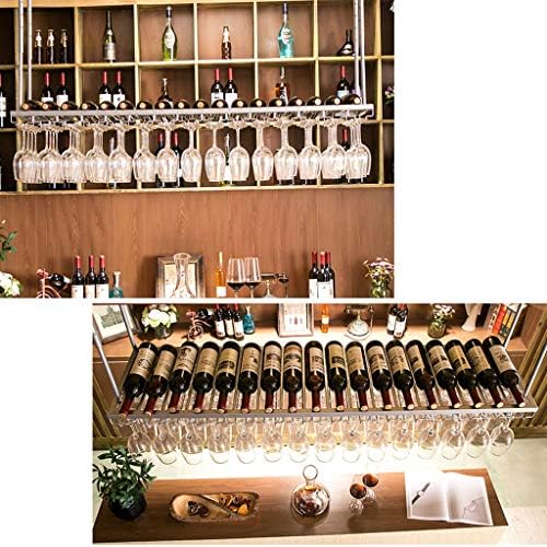LUCEAE Metal Wine Cup Rack - Wall Mount Ceiling Hanging Storage Organizer