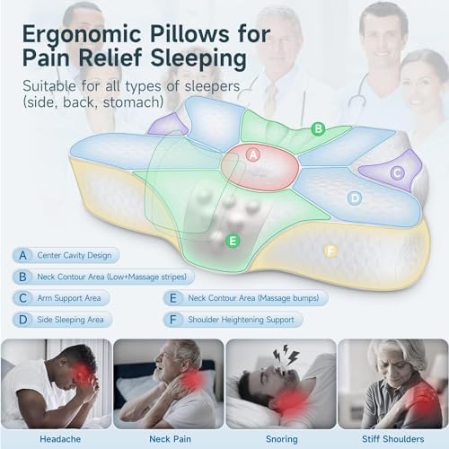 ZIBROGES Cooling Cervical Pillow for Neck Pain Relief