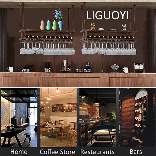 LIGUOYI Adjustable Wine Glass Rack Vintage Style