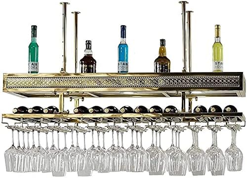 Stainless Steel Wall-Mounted Wine Rack with Glass Holder 1