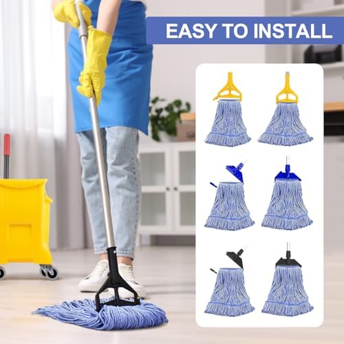 BAYAGIN 6 Pack Heavy Duty Blue Mop Head Replacement for Rubbermaid
