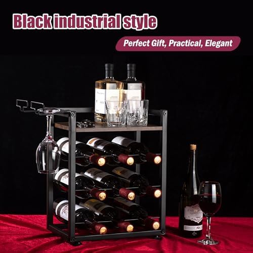 Facka 4-Tier Tabletop Wine Rack with 9 Bottles 1