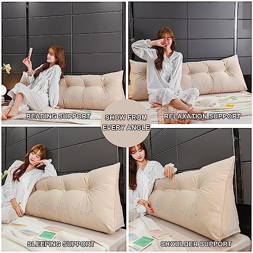 ZZYK Headboard Pillow Wedge Reading Pillow Fleece Backrest Support