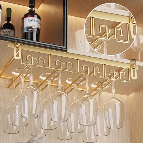 Adjustable Metal Wine Glass Holder for Cabinet and Bar