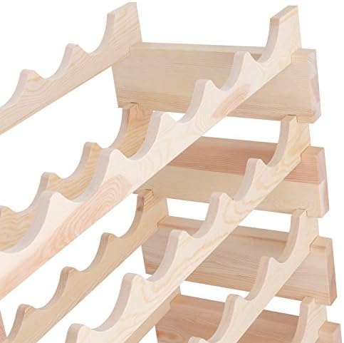 Smartxchoices 36 Bottle Wine Rack with Sturdy Pine Wood Construction