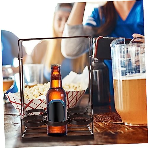 Cabilock Wine Bottle Holder Iron and Wood Storage Stand