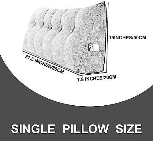 ZZYK Large Triangular Headboard Pillow with Removable Cover 1