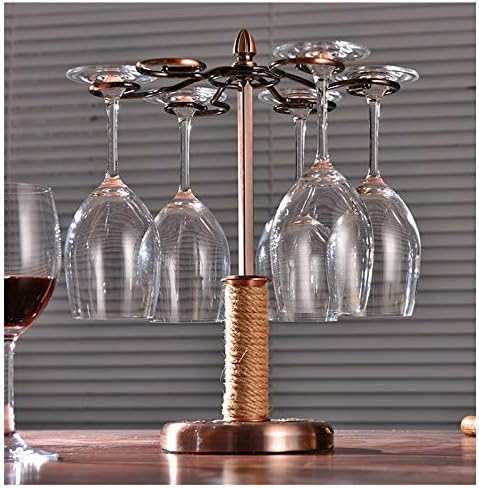 BOCbco Tabletop Wine Rack for 6 Glasses - Industrial Style