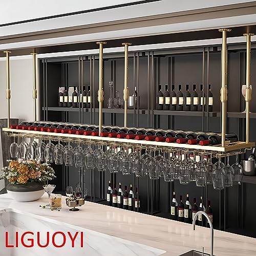 LIGUOYI Hanging Wine Glass Rack Sturdy Durable Metal