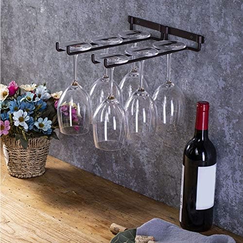 NEWCES Wall Mount Hanger for Stemware Under Cabinet