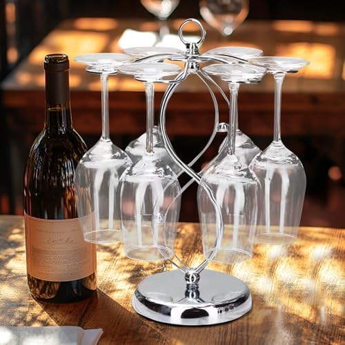 Lmbabter Sliver Wine Glass Rack for Home Bar Kitchen
