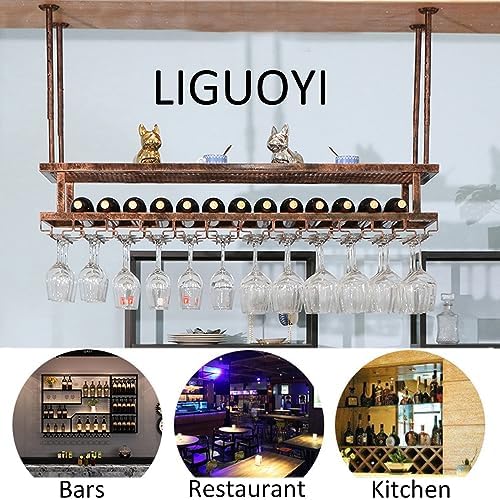 LIGUOYI Adjustable Ceiling Wine Glass Rack