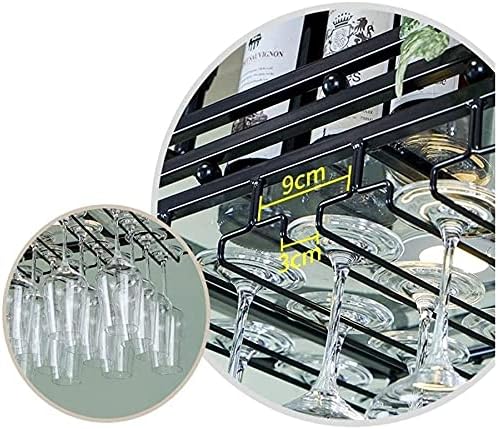 Ceiling Hanging Wine Rack with Glass Holder Shelf Wall-Mounted Goblet Rack 80x35cm