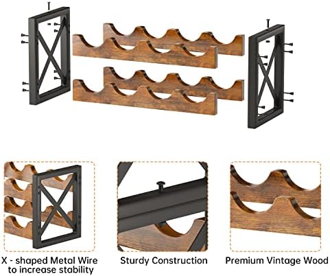Homeiju 2-in-1 Wine Rack Stackable and Detachable