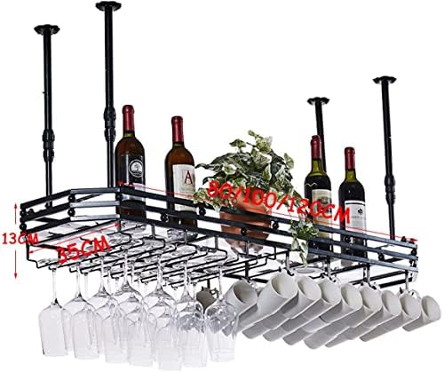 Ceiling Wine Glass Rack with Adjustable Height and Width