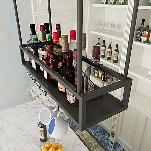 Industrial Ceiling Wine Rack Adjustable 140cm for Bars and Kitchens