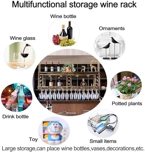 SDdPulse Wall Mounted Wine Rack with Storage