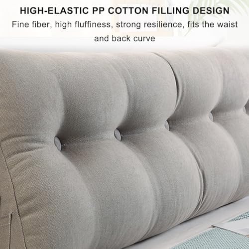 Thickened Triangular Headboard Pillow with Side Pocket and Removable Cover