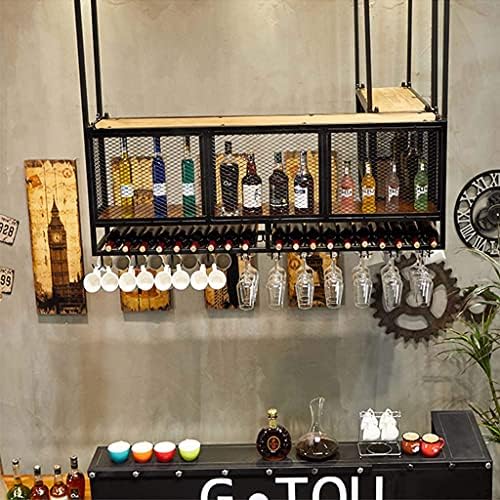 Wall-Mounted Wine Rack with Double Layer Iron Storage