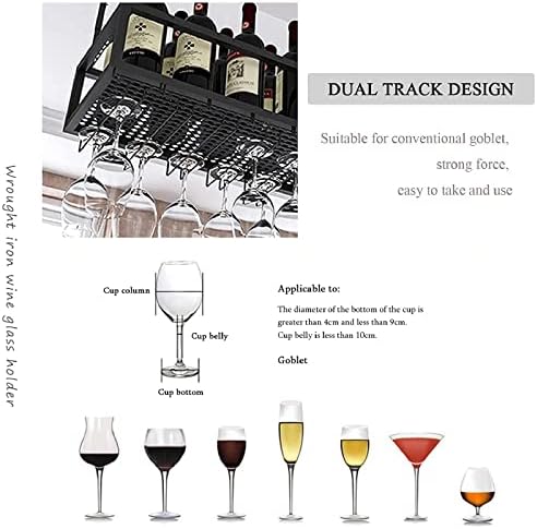 Adjustable Ceiling Wine Glass Rack Iron Frame 120cm