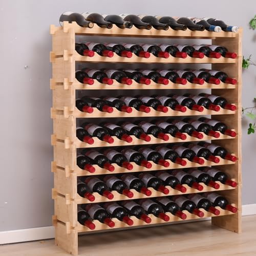 FDHUIJIA 72-Bottle Bamboo Wine Rack Cabinet 1
