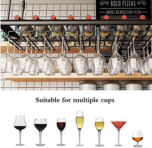 Ceiling Hanging Wine Rack with Glass Holder Shelf 2-in-1