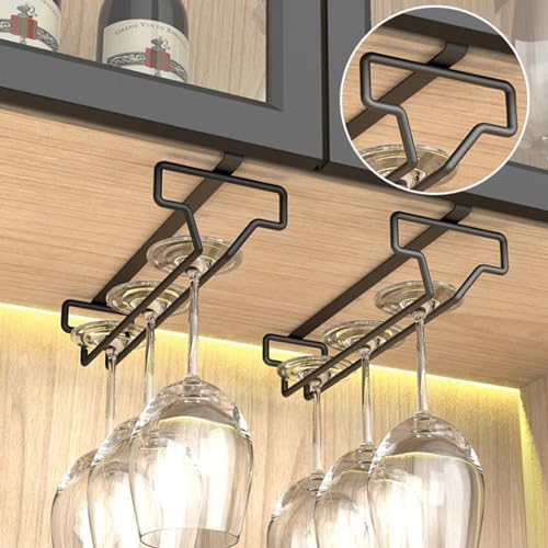 2 Pack White Wine Glass Holder for Cabinet and Bar 1