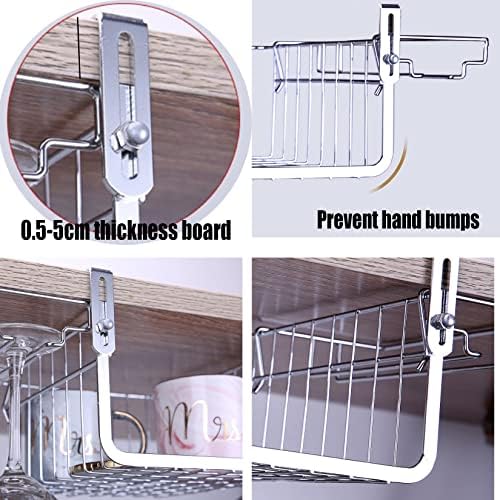 WORDFUN Adjustable Steel Wine Glass Rack for Cabinet