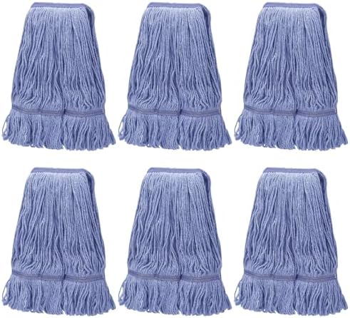 BAYAGIN 6 Pack Heavy Duty Blue Mop Head Replacement for Rubbermaid