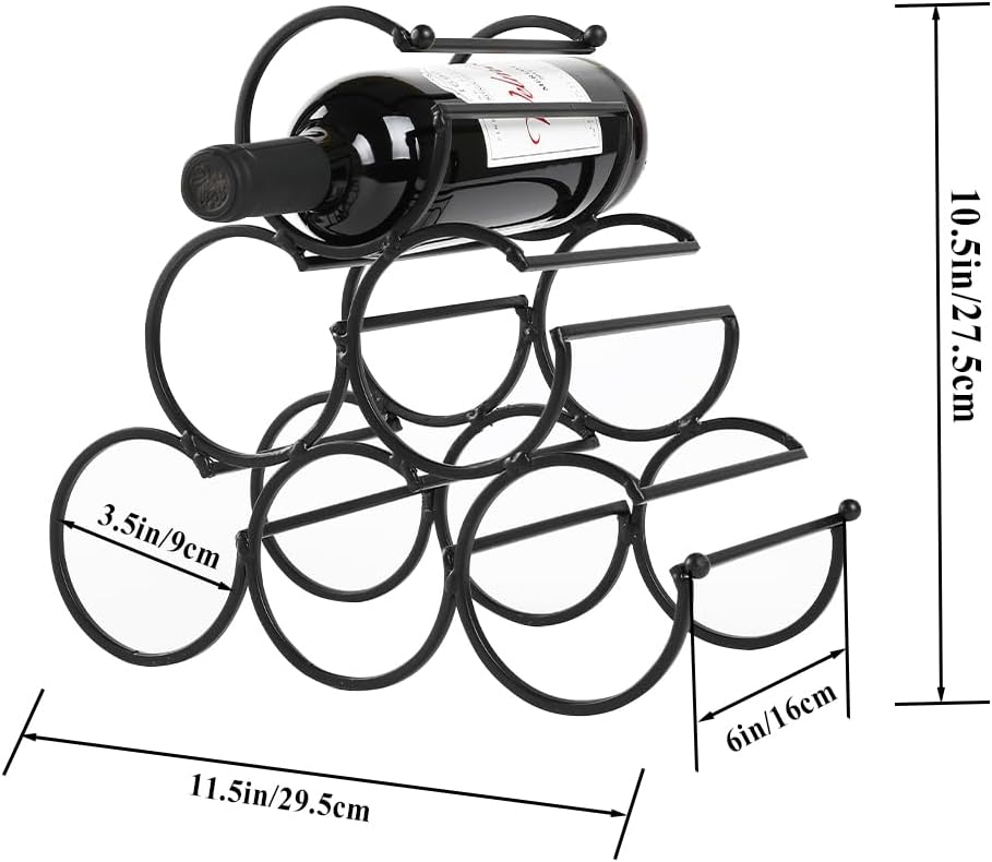 JHY DESIGN Iron Wine Rack 6 Bottles Storage 1