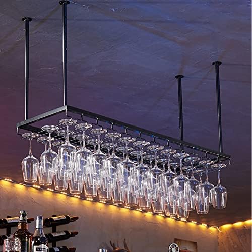 Iron Hanging Wine Glass Rack for Kitchen and Bar Storage