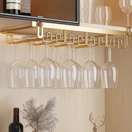 Adjustable Metal Wine Glass Holder for Cabinet and Bar