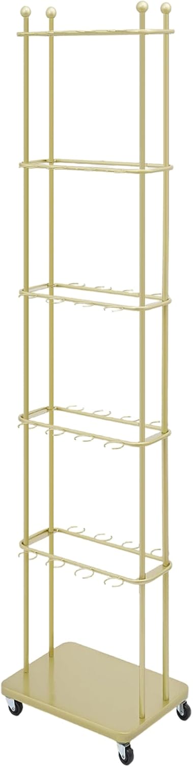 Freestanding Champagne Glass Holder with 5 Tiers and Wheels