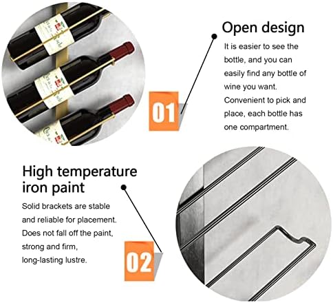 Wall-Mounted Wine Rack with 5 Sizes and Wrought Iron Design