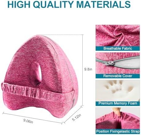 RQUXMT Ergonomic Leg Knee Pillow for Sciatica Relief Pink