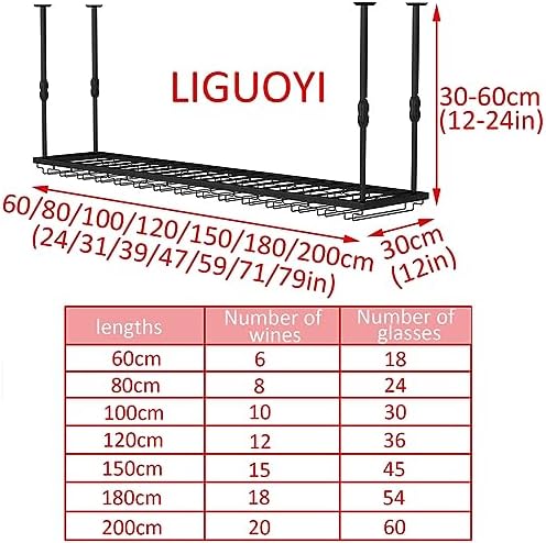 LIGUOYI Adjustable Wine Glass Rack for Kitchen and Bar