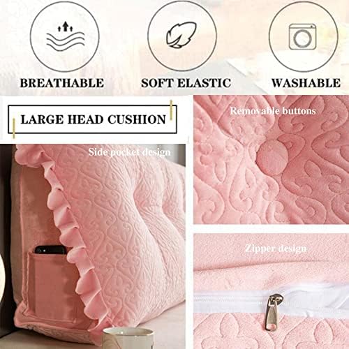 ZZYK Large Velvet Reading Pillow 70 Pink