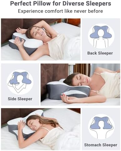 FAIORD Cervical Pillow with Cooling Cover and Support Sticks