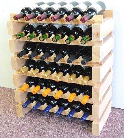 Modular Hardwood Wine Rack 48 Bottles Freestanding