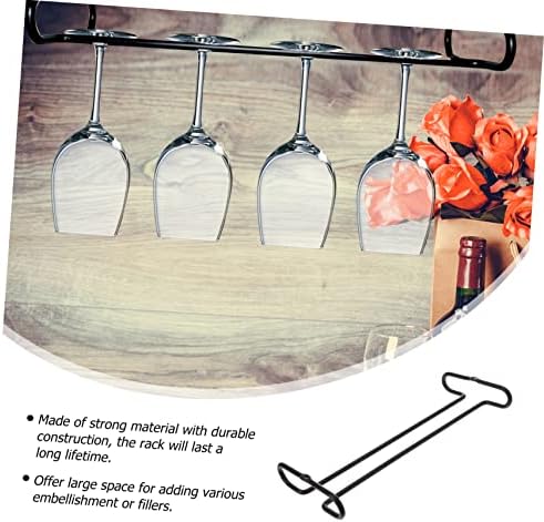 Cabilock Iron Art Wine Glass Holder Rack - Space-saving Black Single Row