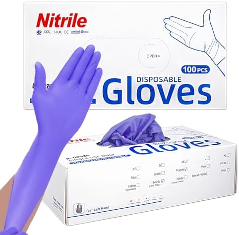 Myetasser Nitrile Gloves 100-Pack Latex-Free